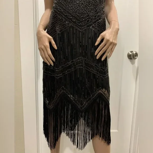 Vintage Style "Great Gatsby" Sequined Fringed Flapper. Great for Halloween - Picture 14 of 16